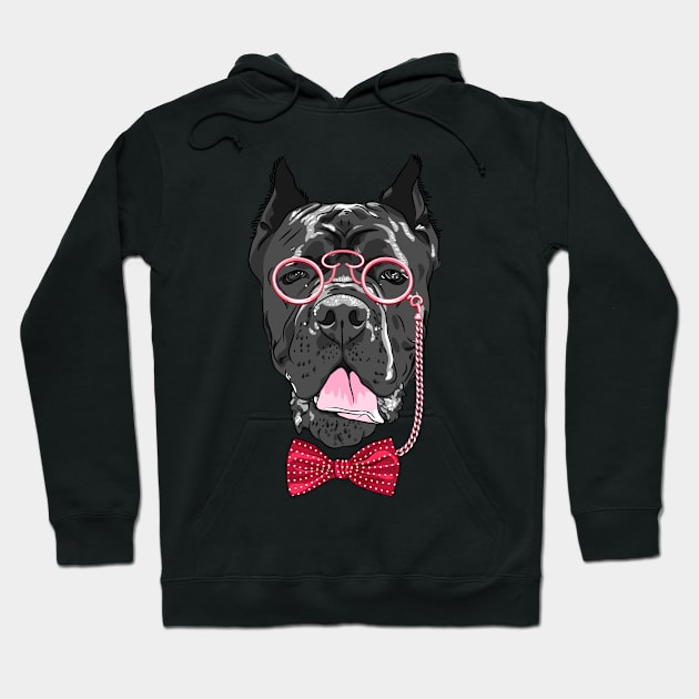 Hipster dog Cane Corso Hoodie by kavalenkava